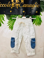 Jeans Bianco Con Tasconi Denim 41397 - Piccole Canaglie - PC26708