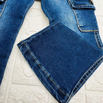 Jeans cargo a zampa - Piccole Canaglie - PC20906