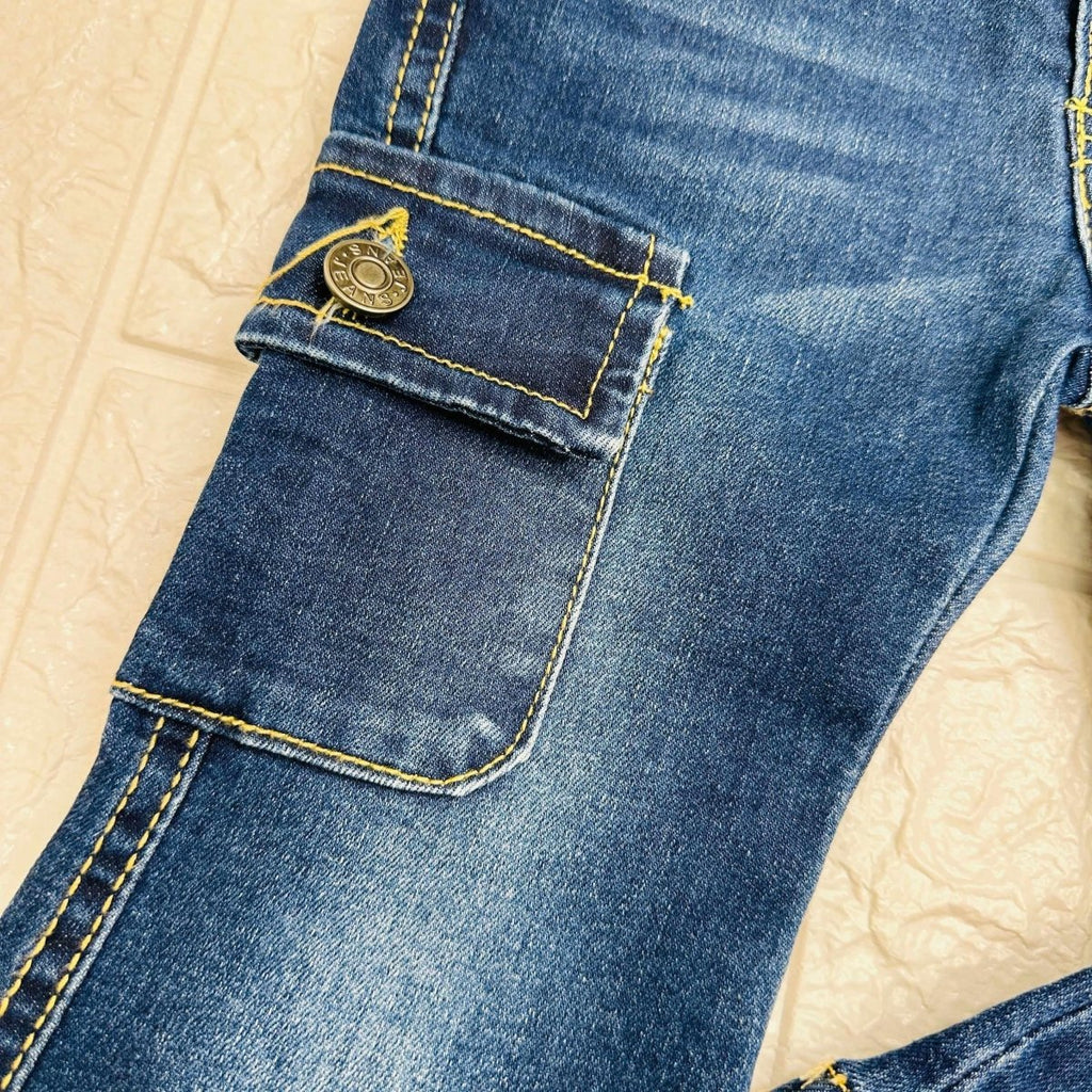 Jeans cargo a zampa - Piccole Canaglie - PC20906