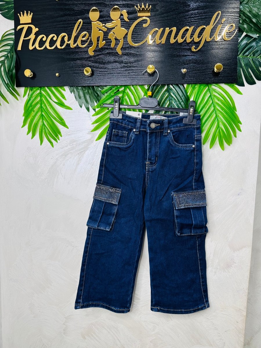Jeans Cargo Brillantini - Piccole Canaglie - PC23148