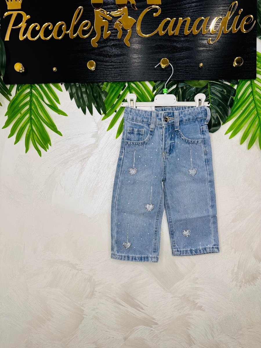 Jeans cuoricini pizzo - Piccole Canaglie - PC24814