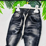 Jeans elastico sfumato Nero mesi - Piccole Canaglie - PC22191