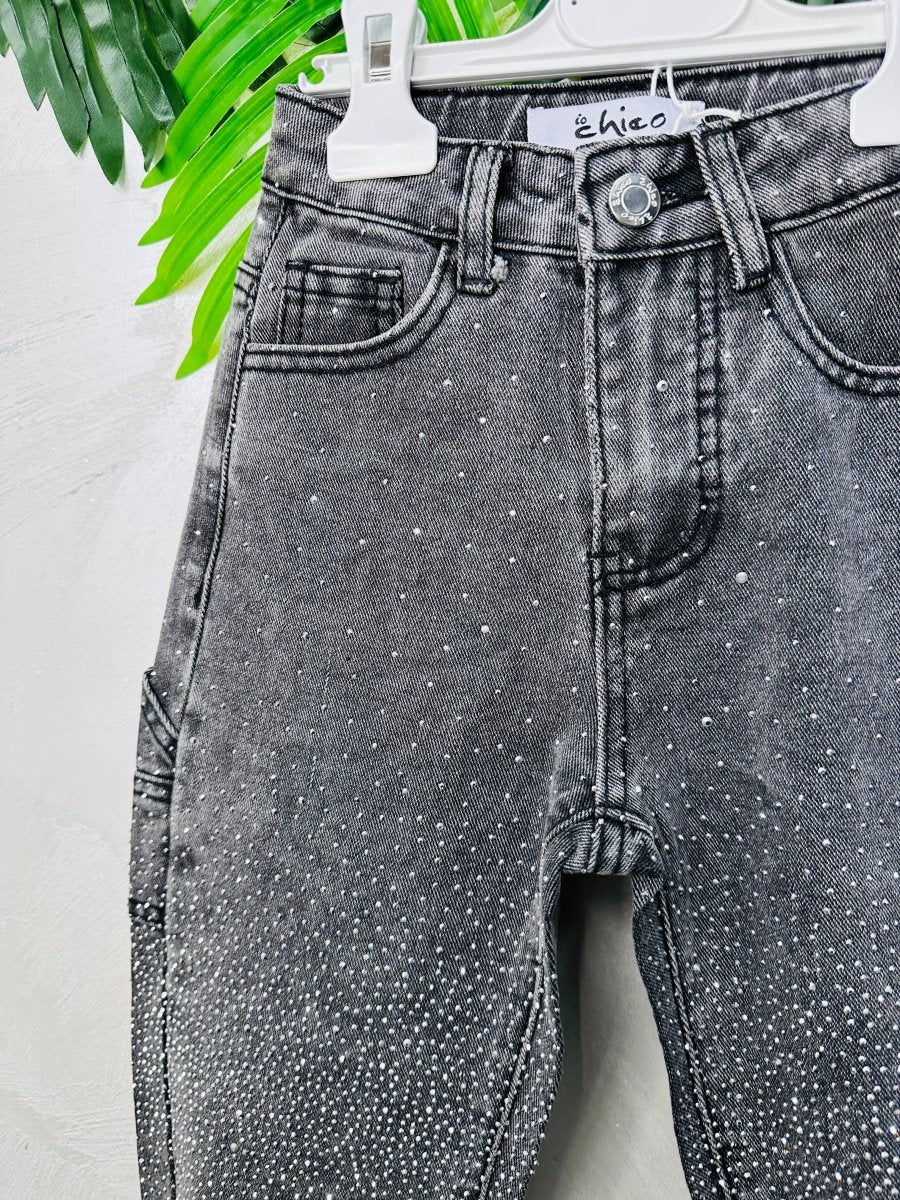 Jeans Nero Brillantini Io Chico A6061 - Piccole Canaglie - PC27394