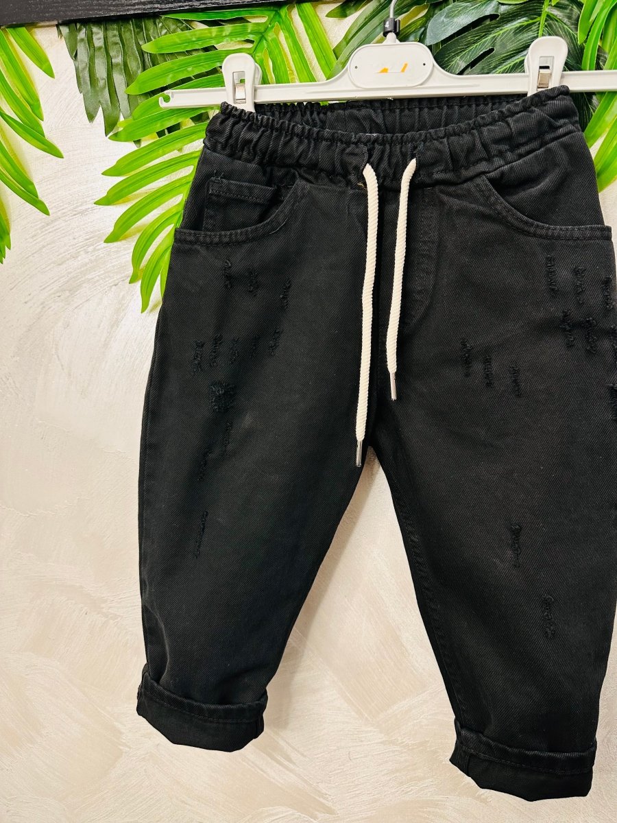 Jeans Nero Con Elastico 41304 - Piccole Canaglie - PC26694