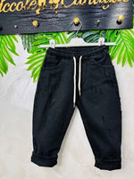 Jeans Nero Con Elastico 41304 - Piccole Canaglie - PC26694