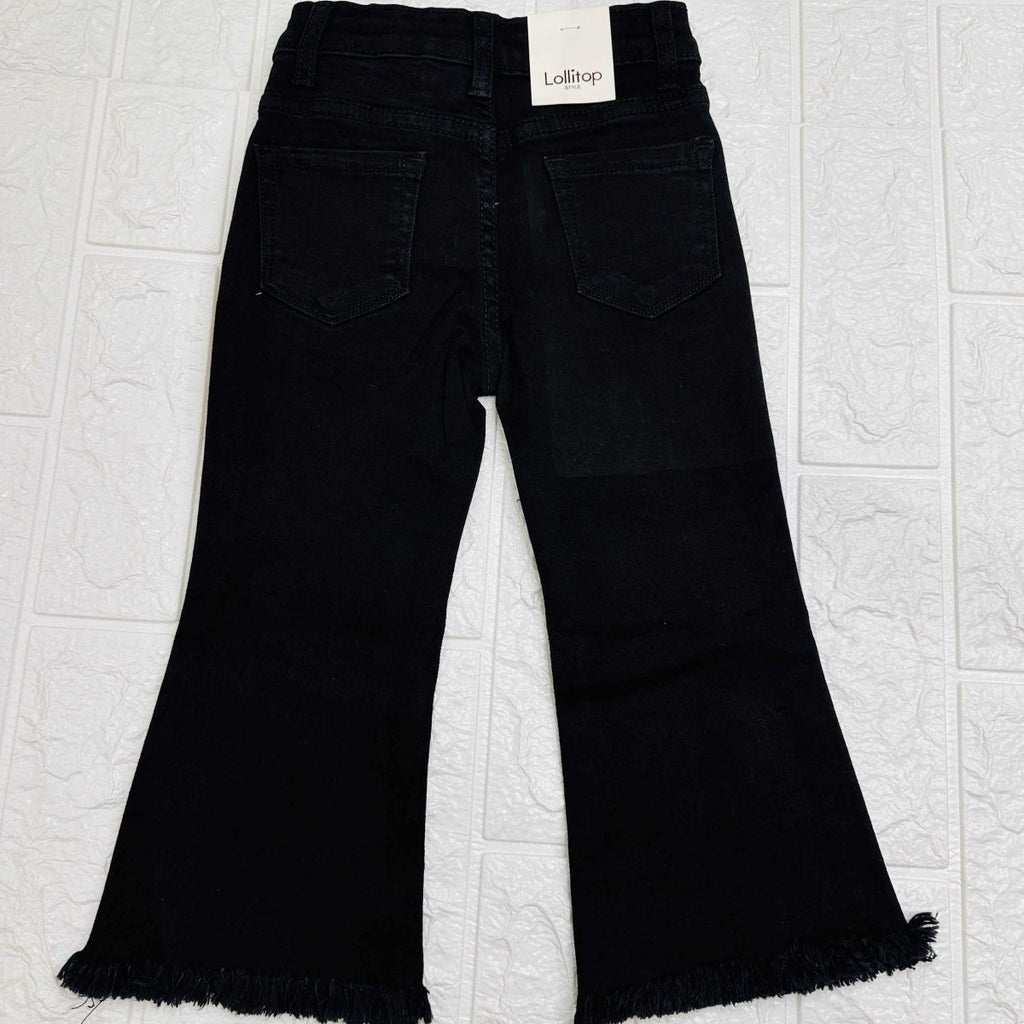 Jeans orsetto strass nero - Piccole Canaglie - PC20911