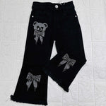 Jeans orsetto strass nero - Piccole Canaglie - PC20911