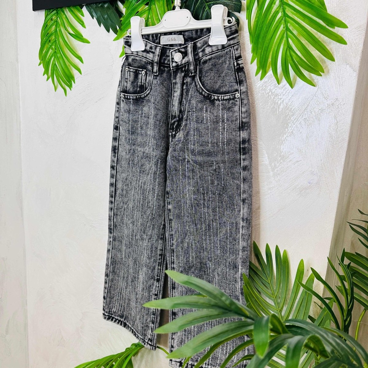 Jeans Sfumato nero Brillantini - Piccole Canaglie - PC21713