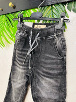 Jeans Slavato nero Elastico con - Piccole Canaglie - PC24653