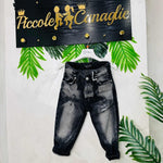 Jeans Slavato Nero - Piccole Canaglie - PC22217