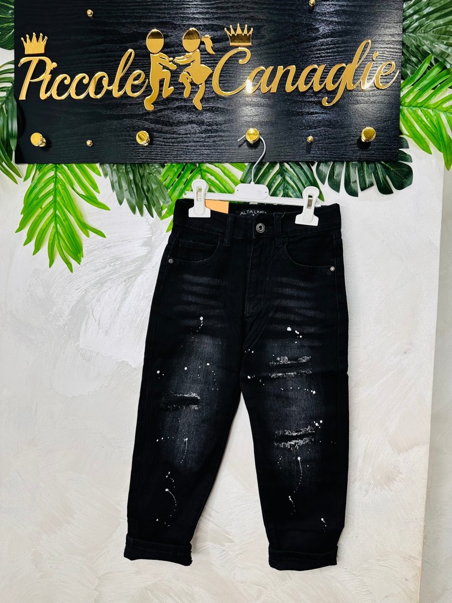 Jeans SprayVintage elasticizzato nero - Piccole Canaglie - 