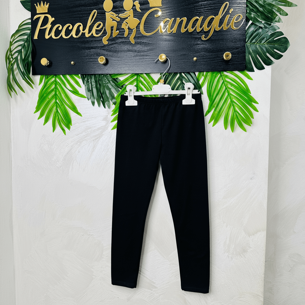Leggins caldo cotone nero - Piccole Canaglie - PC22897