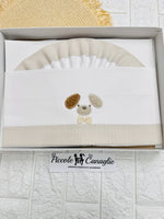 Lenzuola Carrozzina cagnolino tortora LC015 - Piccole Canaglie - PC23758