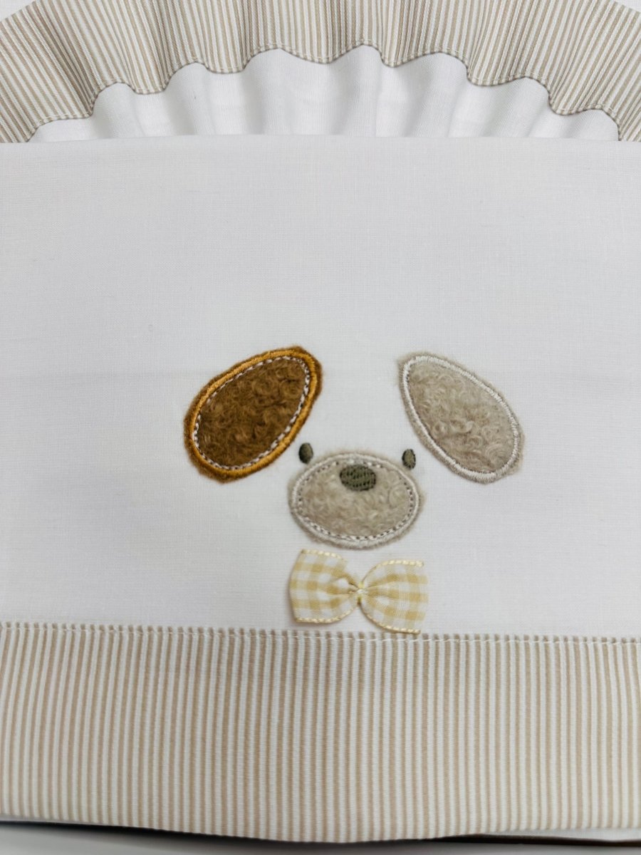 Lenzuola Carrozzina cagnolino tortora LC015 - Piccole Canaglie - PC23758