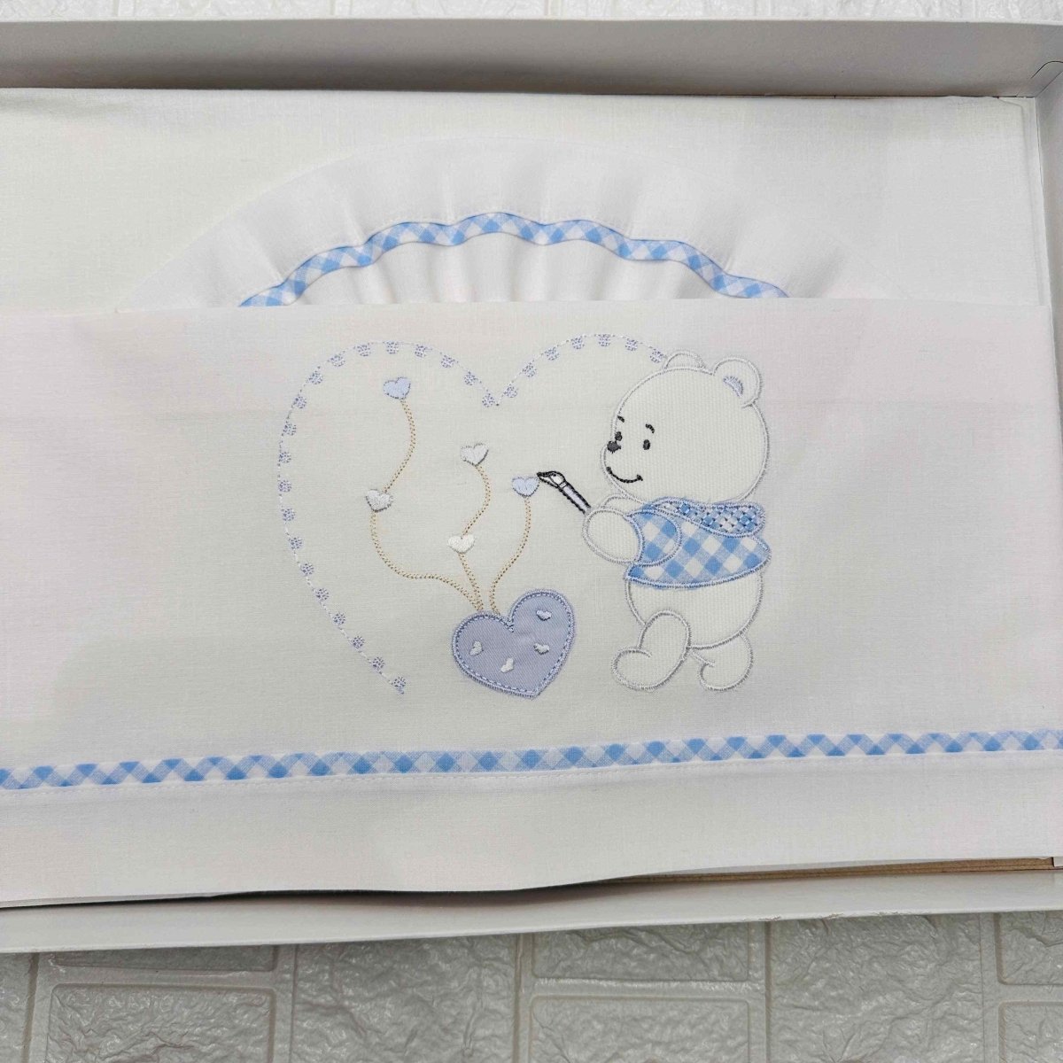 Lenzuola carrozzina celeste ART LC015161 - Piccole Canaglie - PC20506