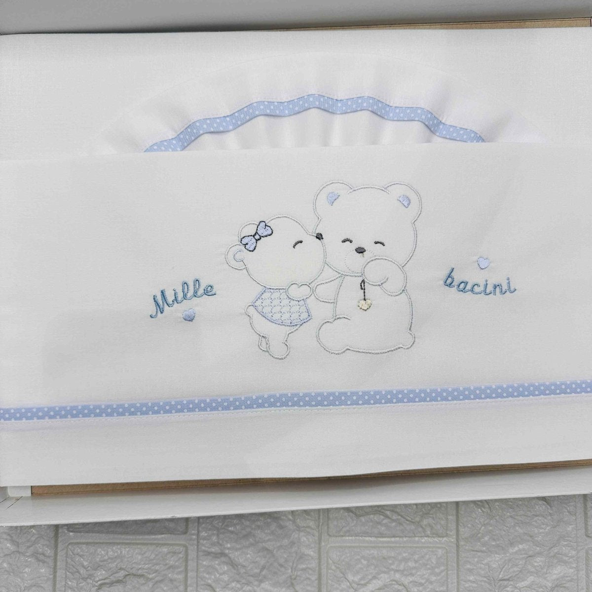 Lenzuola carrozzina celeste ARTLC015150 - Piccole Canaglie - PC20510