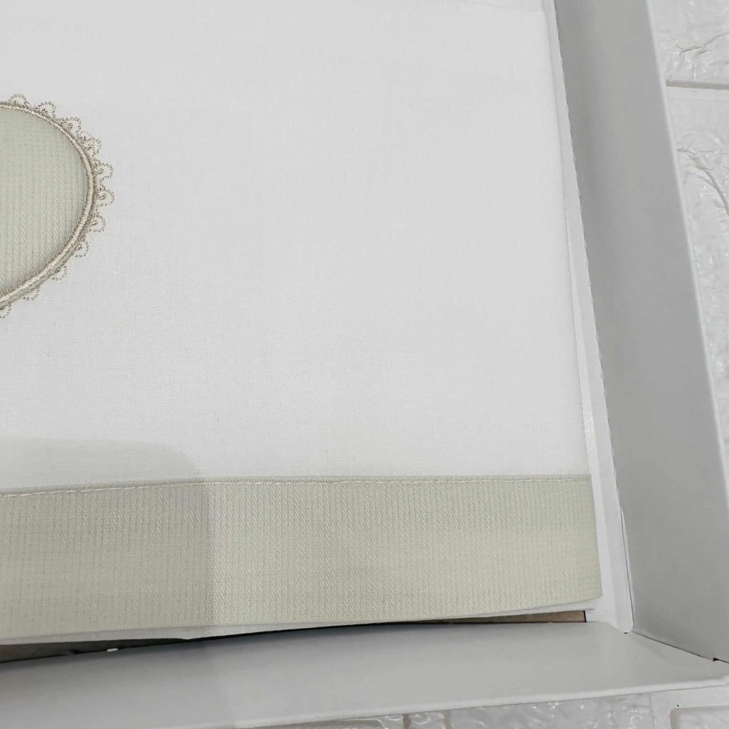 Lenzuola Carrozzina Cuore panna ART LC015105R - Piccole Canaglie - PC21915