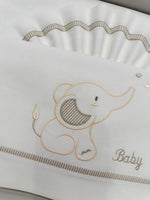 Lenzuola Carrozzina Elefantino panna LC015158 - Piccole Canaglie - PC23285