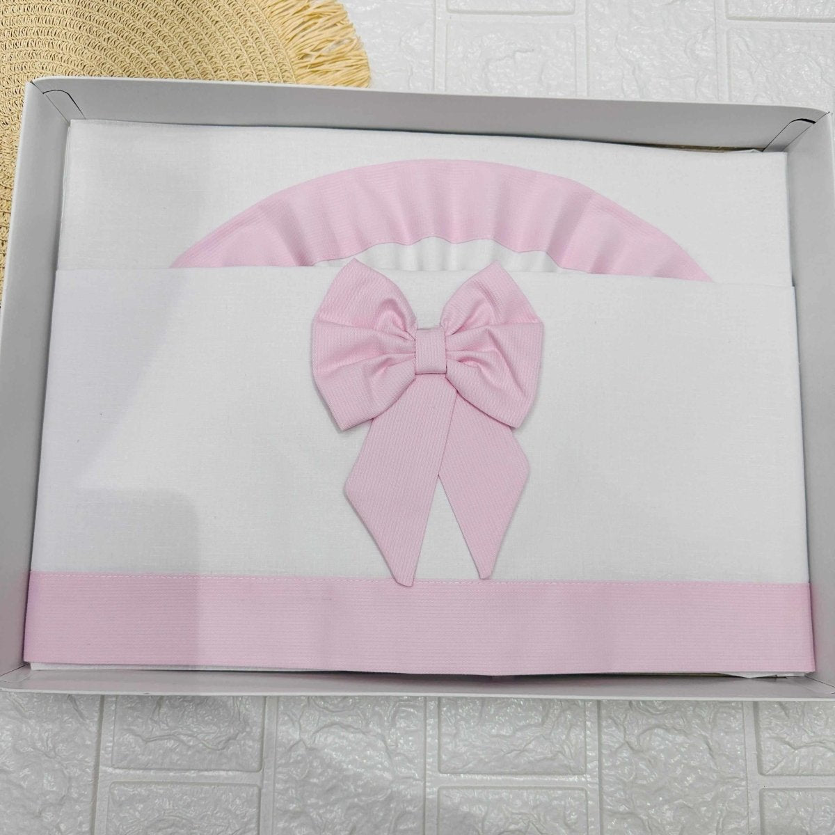 Lenzuola carrozzina fiocco rosa ART LC015104 - Piccole Canaglie - PC21918