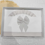 Lenzuola carrozzina fiocco tortora ART LC015104 - Piccole Canaglie - PC21919