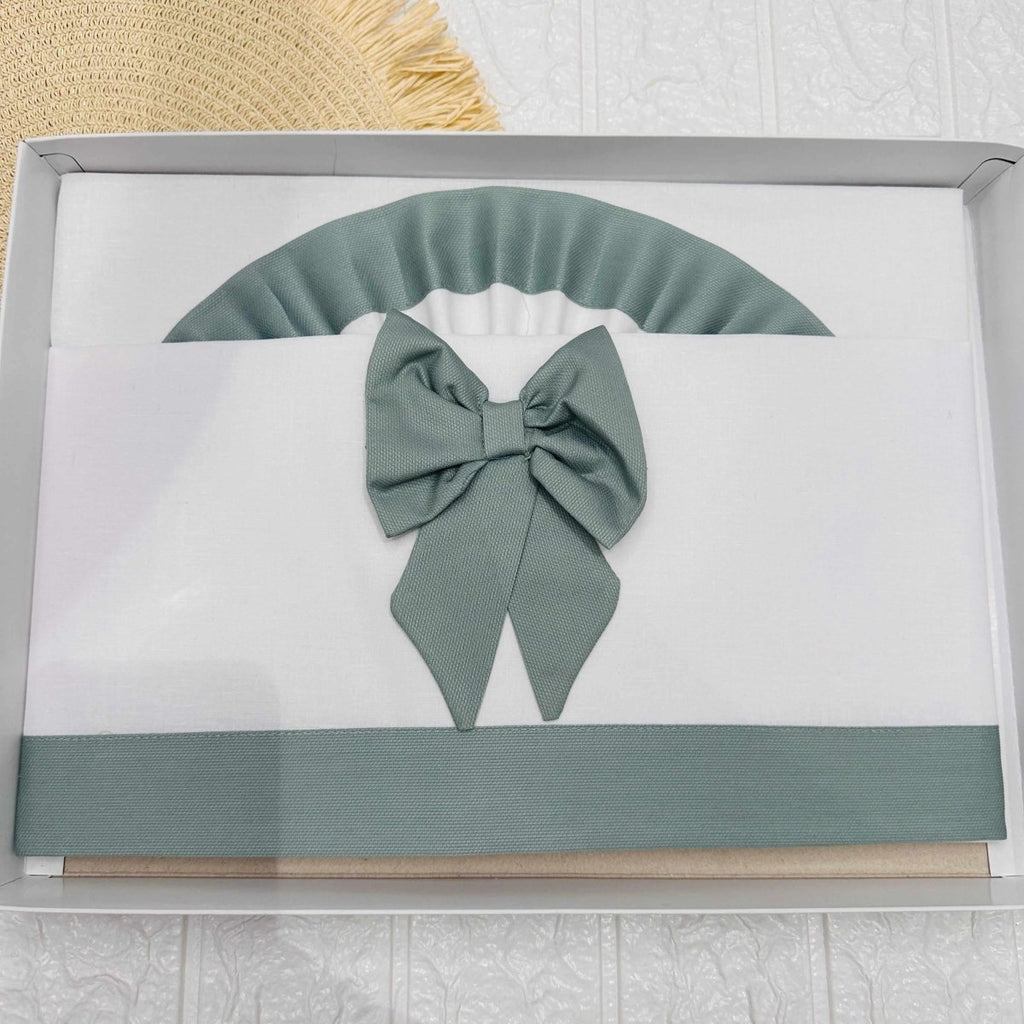 Lenzuola carrozzina fiocco verde ART LC015104 - Piccole Canaglie - PC21920