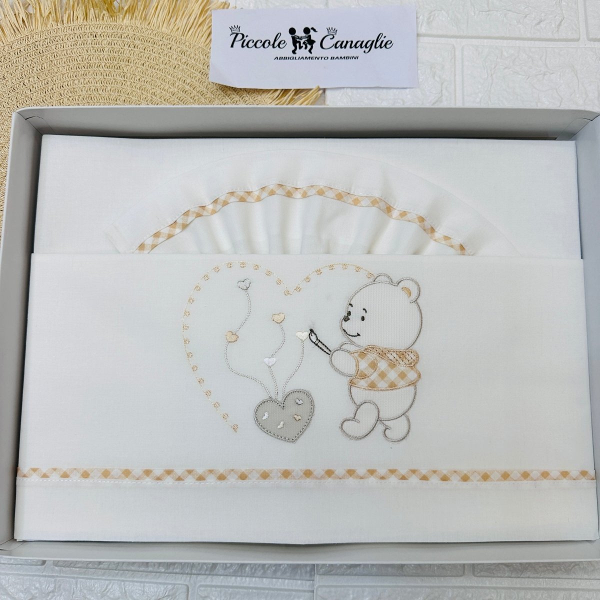 Lenzuola Carrozzina Orso Disegna LC015161 - Piccole Canaglie - PC22755