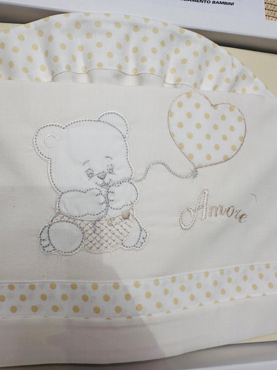 Lenzuola Carrozzina orso palloncino Beige LC015 - Piccole Canaglie - PC23281