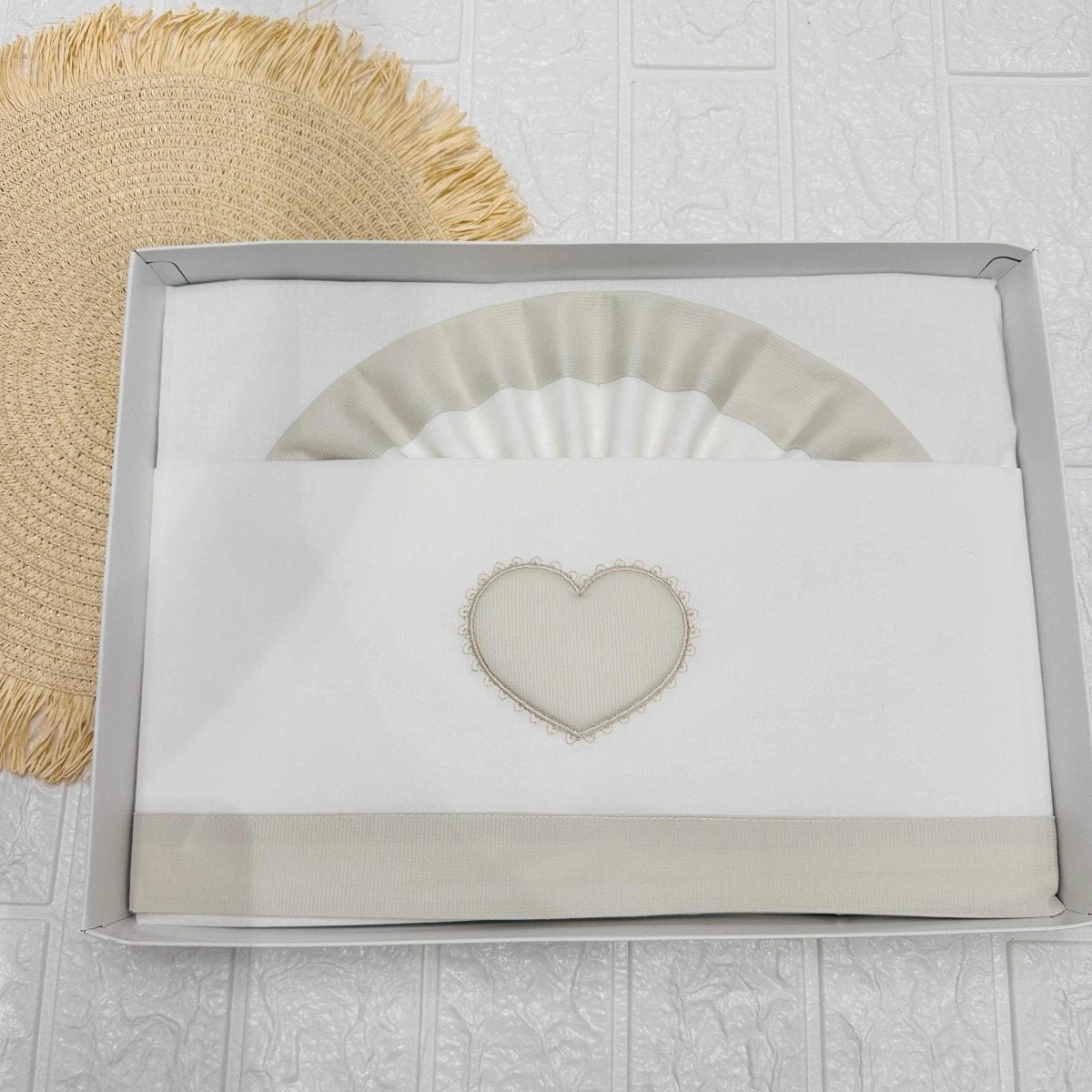 Lenzuola Culla Cuore panna ART LL018105R - Piccole Canaglie - PC21962