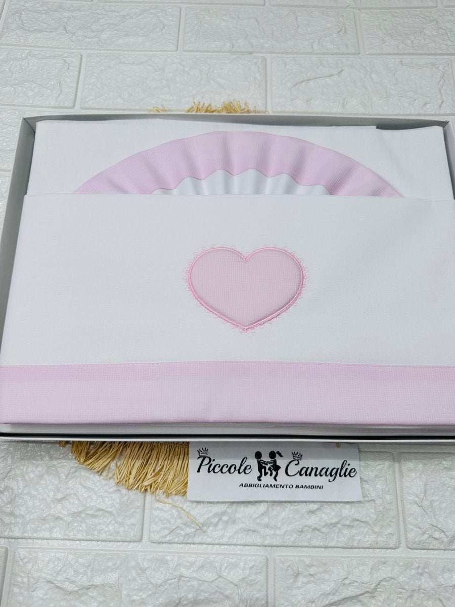 Lenzuola Culla Cuore Rosa Ll018105r - Piccole Canaglie - PC28485