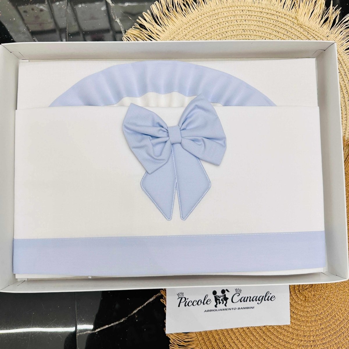 Lenzuola culla fiocco Celeste LL018104 - Piccole Canaglie - PC22392