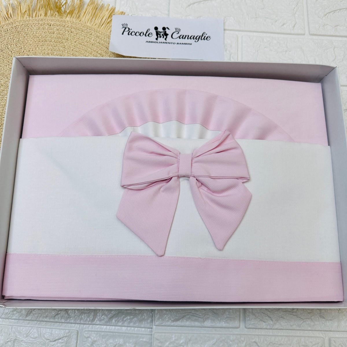 Lenzuola Culla fiocco Rosa LL018104 - Piccole Canaglie - PC22757