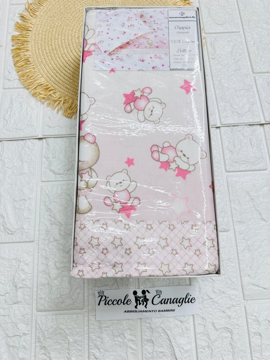 Lenzuola Culla Flanella Rosa - Piccole Canaglie - PC23751