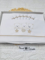 Lenzuola Culla Orsetti Cuore E Stelle Beige Ll018169 - Piccole Canaglie - PC28491