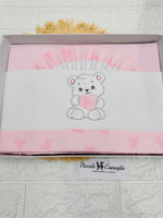 Lenzuola Culla Orso Cuore Rosa Ll018157 - Piccole Canaglie - PC25886