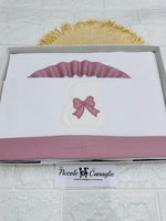 Lenzuola culla rosa antico orso fiocco LL018166 - Piccole Canaglie - PC27874