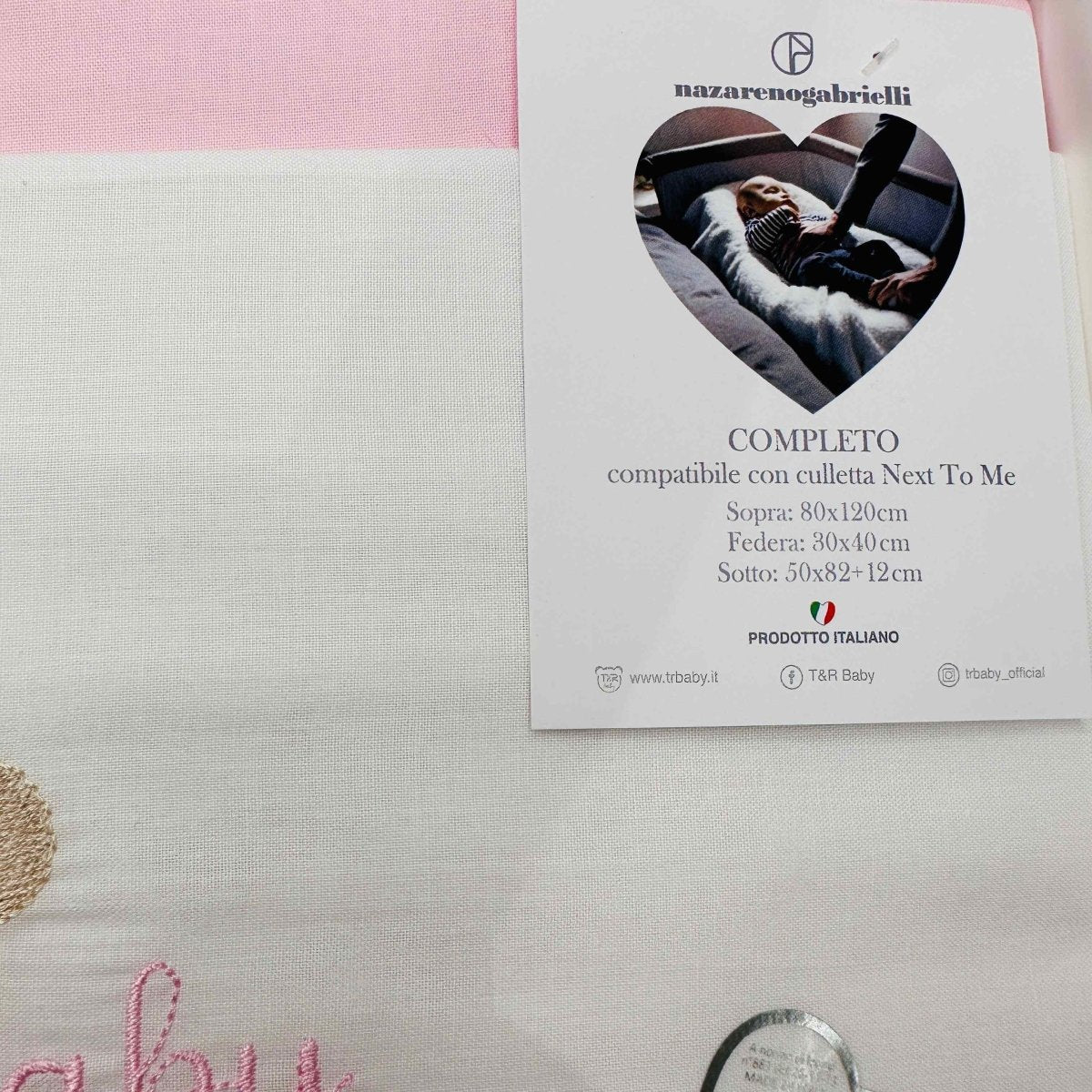 Lenzuola Next to me orso rosa - Piccole Canaglie - PC20531