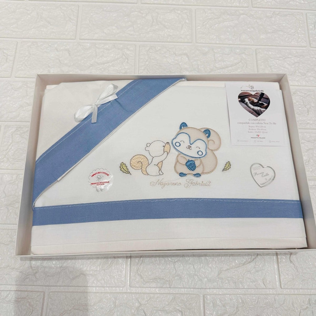 Lenzuola Next to me scoiattolo celeste - Piccole Canaglie - PC21994