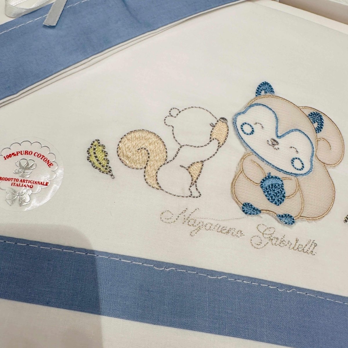 Lenzuola Next to me scoiattolo celeste - Piccole Canaglie - PC21994