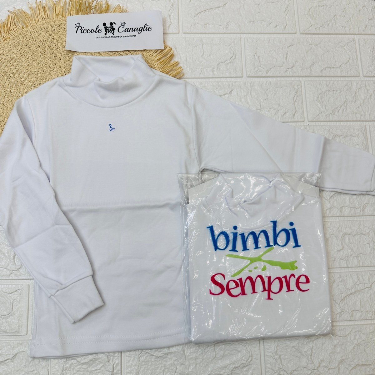 Lupetto Bianco Caldo Cotone - Piccole Canaglie - PC22721