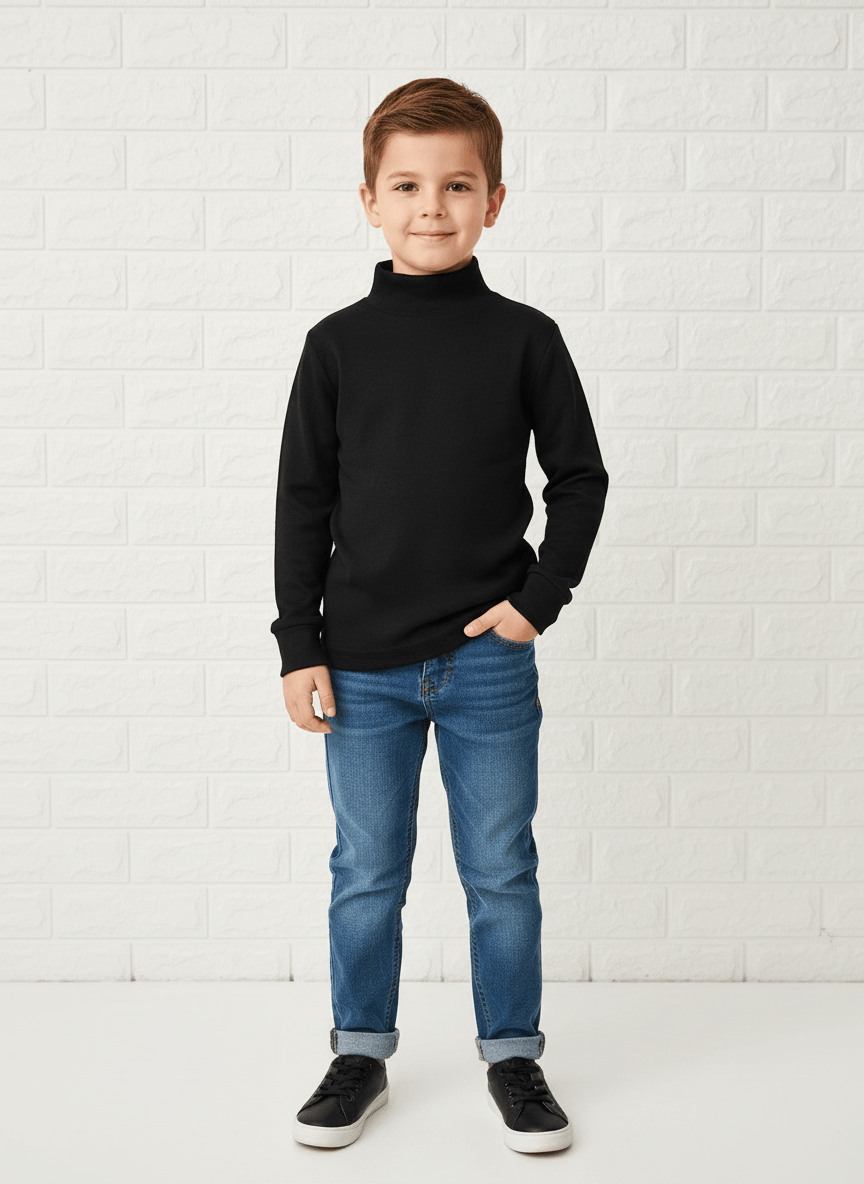 Lupetto felpato nero - Piccole Canaglie - PC24267