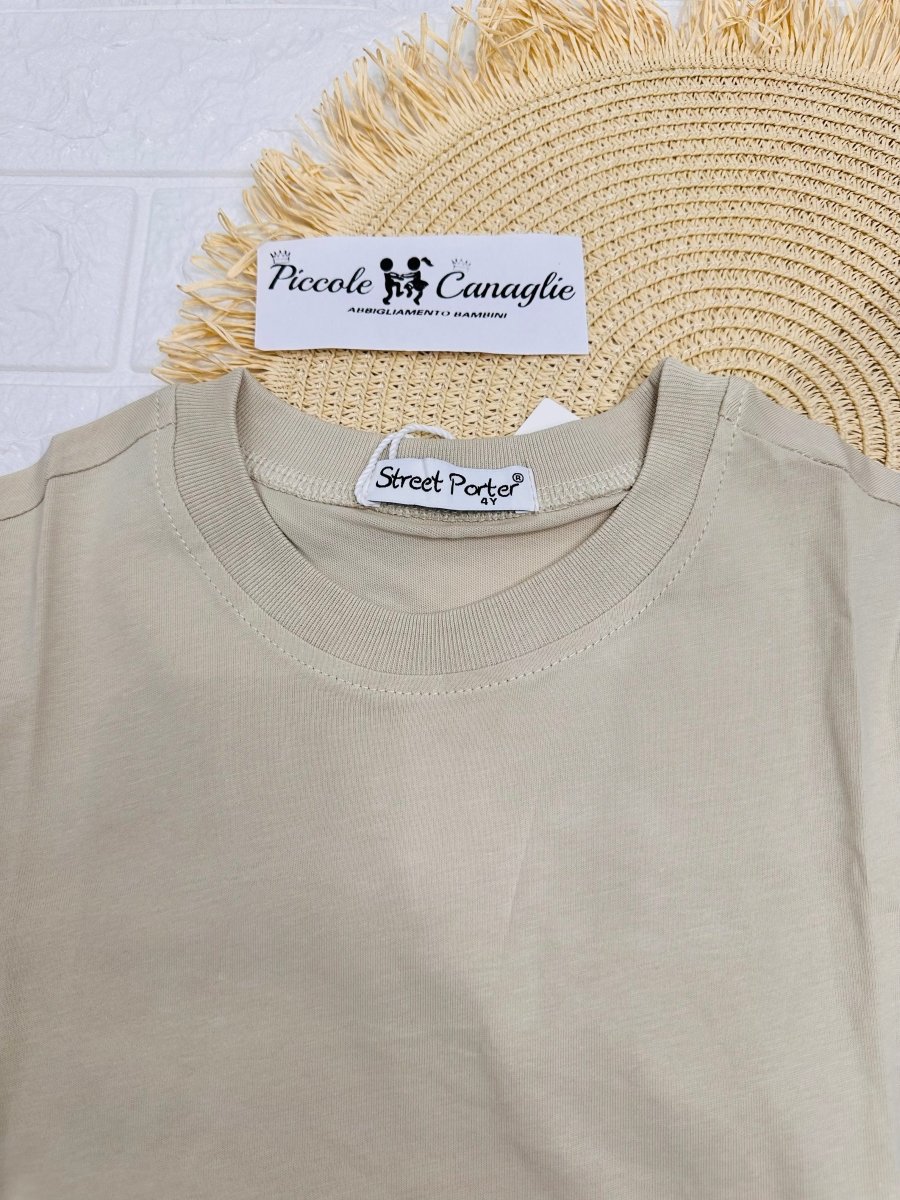 Maglia Basic Cotone Beige - Piccole Canaglie - PC26020