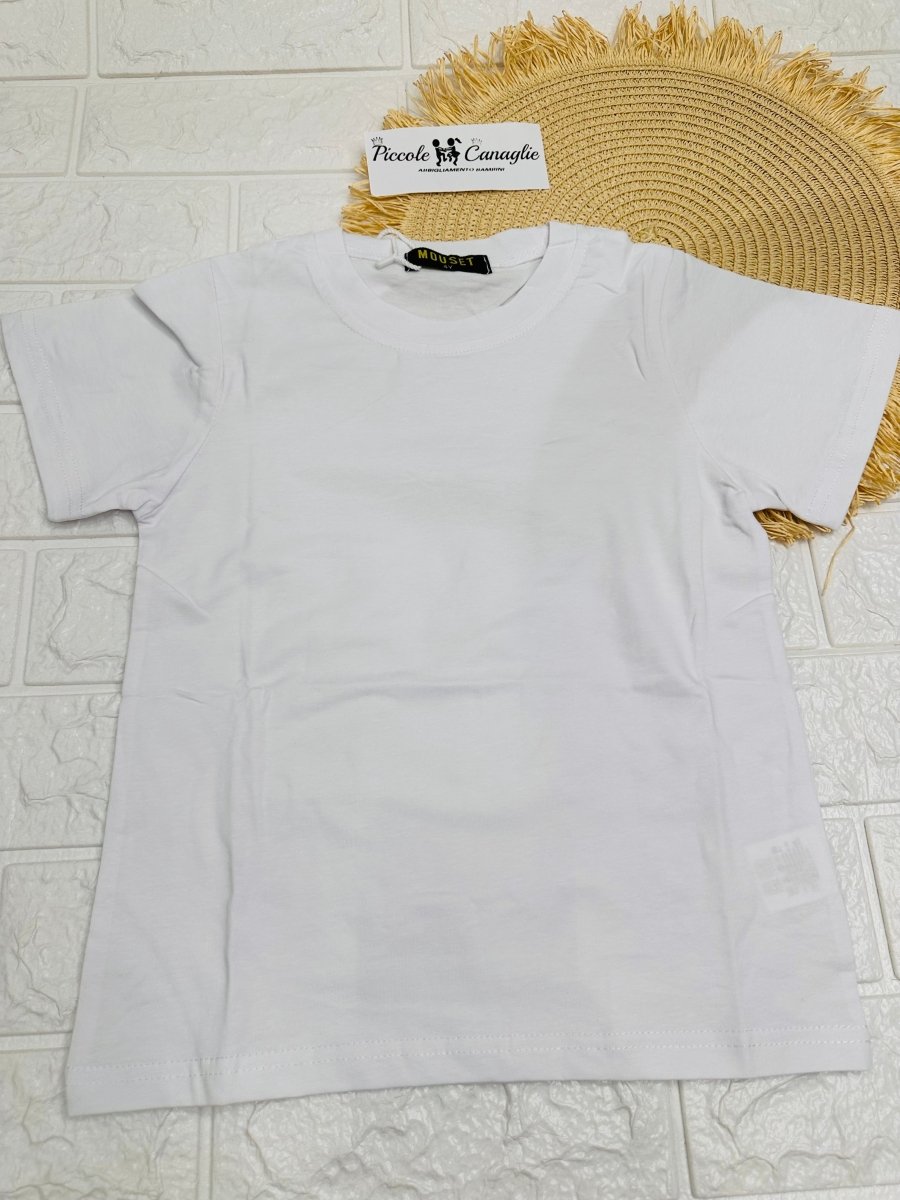 Maglia Basic Cotone Bianca - Piccole Canaglie - PC26041
