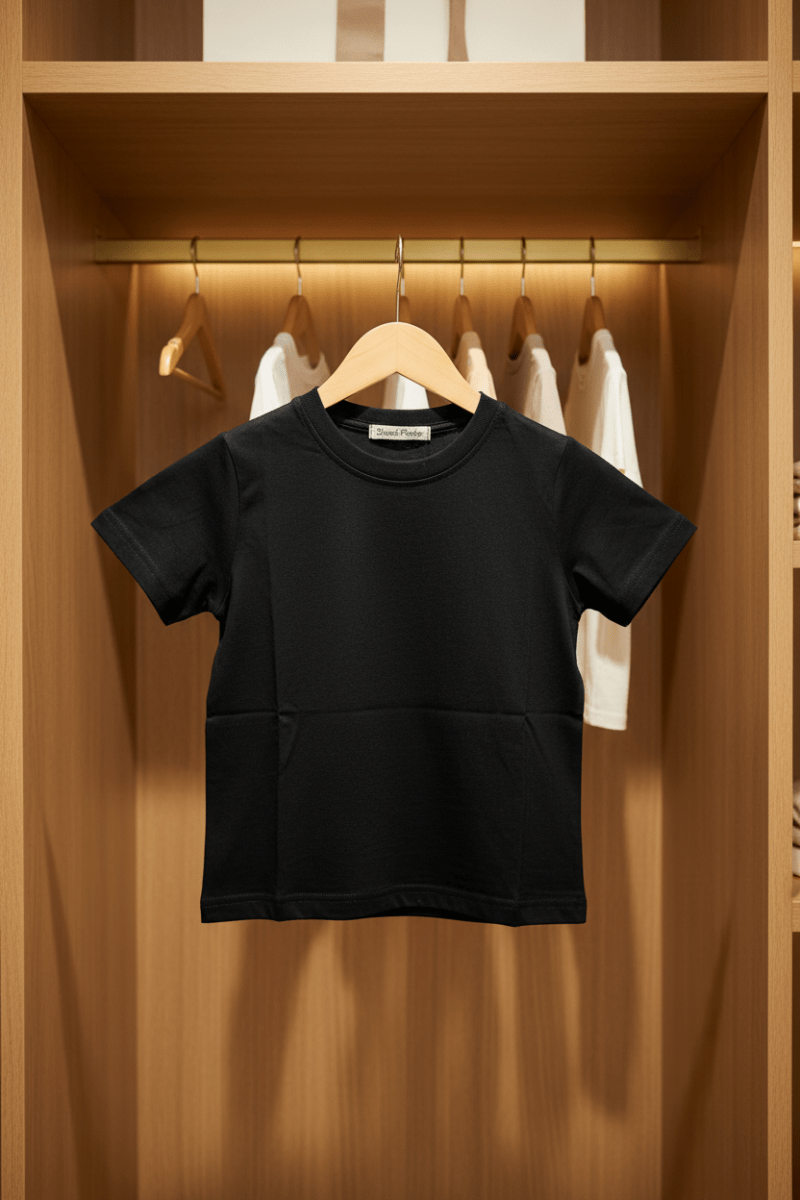 Maglia Basic Cotone Nera - Piccole Canaglie - PC26027