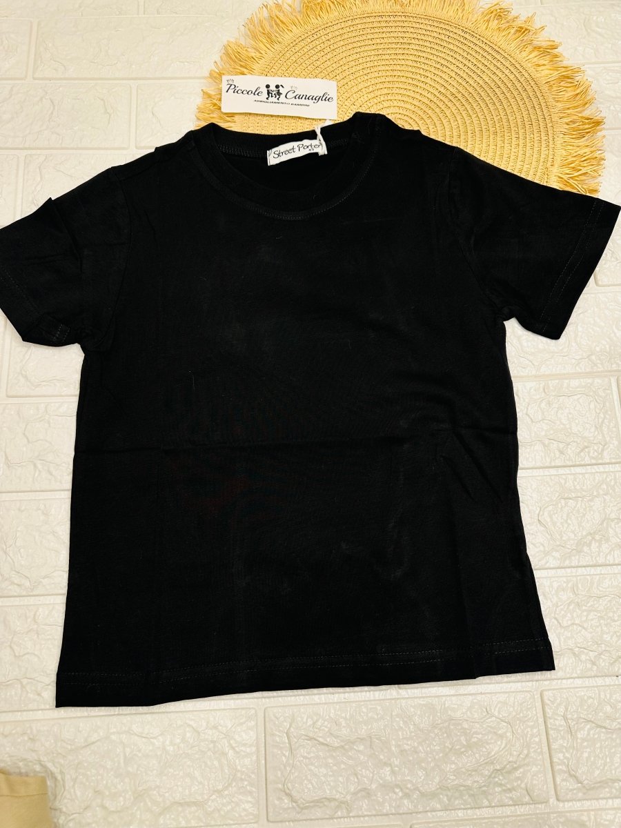 Maglia Basic Cotone Nera - Piccole Canaglie - PC26027