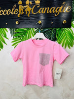 Maglia Cotone Rosa Taschino Brillantini 26063 - Piccole Canaglie - PC26601