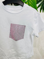 Maglia cotone taschino brillantini fuxian B3808 - Piccole Canaglie - PC26480