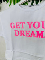 Maglia Croptop Get Your Dream Bianca - Piccole Canaglie - PC28406