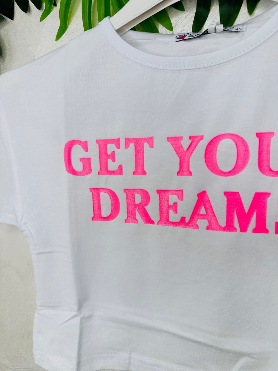 Maglia Croptop Get Your Dream Bianca - Piccole Canaglie - PC28406
