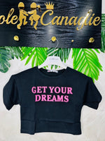 Maglia Croptop Get Your Dream Nera - Piccole Canaglie - PC28396