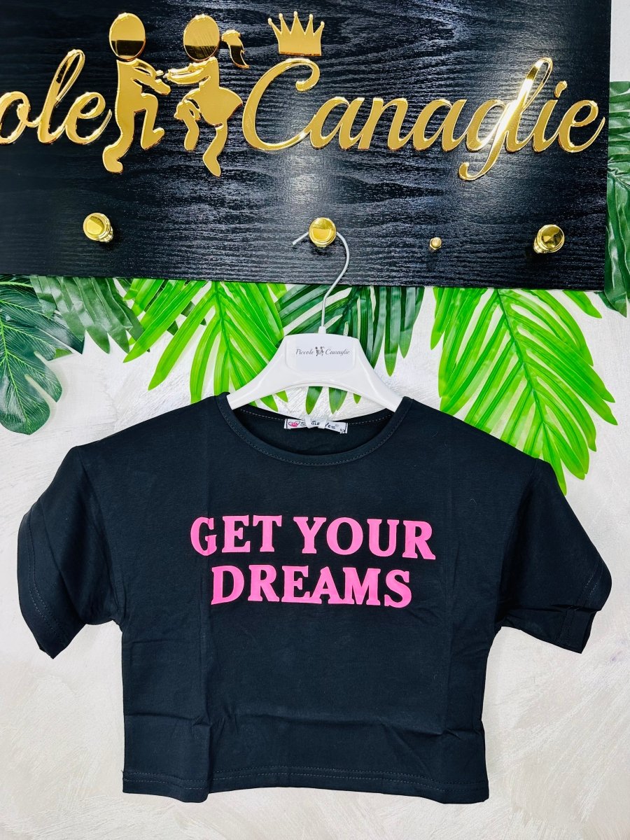 Maglia Croptop Get Your Dream Nera - Piccole Canaglie - PC28396